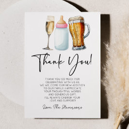 Bubbles Brews and Diapers Too! Baby Shower Bedankkaart