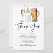 Bubbles Brews and Diapers Too! Baby Shower Bedankkaart (Voorkant)