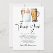 Bubbles Brews and Diapers Too! Baby Shower Bedankkaart (Voorkant)