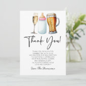 Bubbles Brews and Diapers Too! Baby Shower Bedankkaart (Staand voorkant)