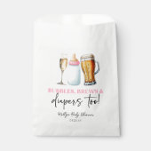 Bubbles Brews and Diapers Too! Baby Shower Bedankzakje (Voorkant)