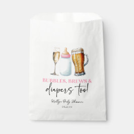 Bubbles Brews and Diapers Too! Baby Shower Bedankzakje