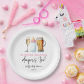 Bubbles Brews and Diapers Too! Baby Shower Papieren Bordje (Feest)