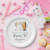 Bubbles Brews and Diapers Too! Baby Shower Papieren Bordje (Feest)