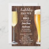 Bubbles Brews & BBQ Western Volwassenen Verjaardag Kaart (Voorkant)