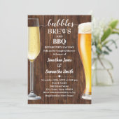 Bubbles Brews & BBQ Westerne stellen Shower uitnod Save The Date (Staand voorkant)