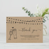 Bubbles & Brews Champagne Bier Toast Slingerlichtj Bedankkaart (Staand voorkant)