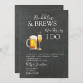 Bubbles & Brews Cocktail Krijtbord Koppels Douche Kaart (Voorkant / Achterkant)