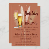 Bubbles & Brews Couples Weddenschap Shower Pampas Kaart (Voorkant / Achterkant)