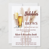 Bubbles & Brews Couples Weddenschap Shower Pampas Kaart (Voorkant)