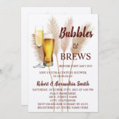 Bubbles & Brews Couples Weddenschap Shower Pampas Kaart (Voorkant / Achterkant)