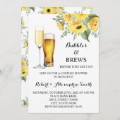 Bubbles & Brews Couples Weddenschap Zonnebloemen Kaart (Voorkant / Achterkant)