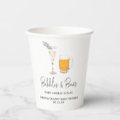 Bubbles & Brews Cups van Baby shower met paar cups Papieren Bekers (Voorkant)