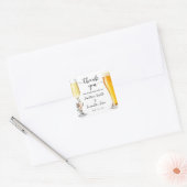 Bubbles & Brews Dank je Winter Bruiloft Vierkante Sticker (Envelop)
