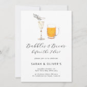 Bubbles & Brews Douche Moderne Bier & Champagne Kaart (Voorkant)