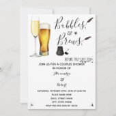 Bubbles & Brews-koppels bruiloft Kaart (Voorkant)