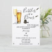 Bubbles & Brews-koppels bruiloft Kaart (Staand voorkant)
