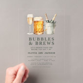 Bubbles & Brews Koppelsprong Acryl Uitnodigingen (Insitu (Draagbaar))