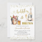 Bubbles & Brews Paar Douche Uitnodiging (Voorkant)