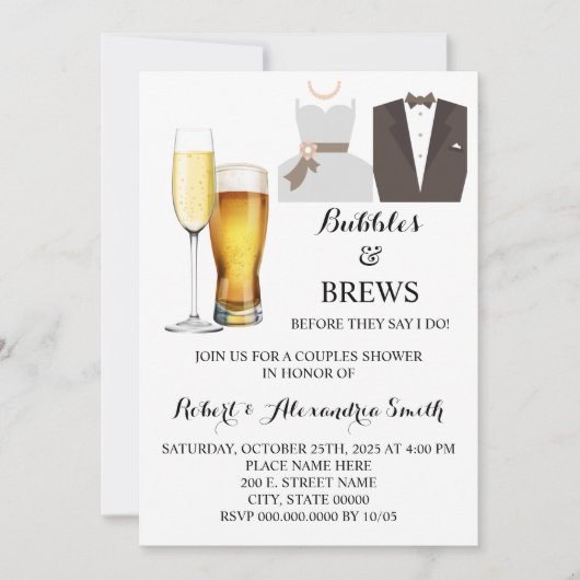 Bubbles & Brews-paren Weddenschappen Kaart (Voorkant)