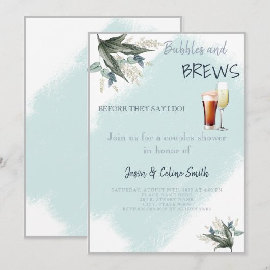 Bubbles & Brews-paren Weddenschappen Kaart (Voorkant / Achterkant)