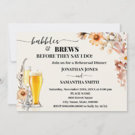 Bubbles & Brews repetitie diner Herfst Wildbloemen Kaart