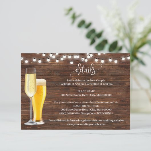 Bubbles & Brews Rustic - Extra info Informatiekaartje (Staand voorkant)