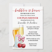 Bubbles & Brews voor baby due Cherry Baby shower Kaart (Voorkant)