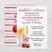 Bubbles & Brews voor baby due Cherry Baby shower Kaart (Voorkant / Achterkant)