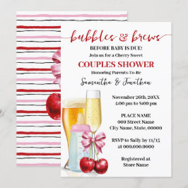 Bubbles & Brews voor baby due Cherry Baby shower Kaart