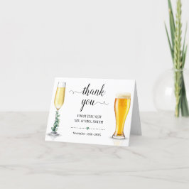 Bubbles & Brews Wedding vouwbaar Bedankkaart