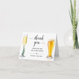 Bubbles & Brews Wedding vouwbaar Bedankkaart