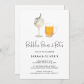 Bubbles & Brews Wine Verloving Uitnodiging (Voorkant / Achterkant)