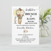 Bubbles Brunch & Bloom Bruidsuitnodiging Winter Bl Kaart (Staand voorkant)
