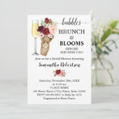 Bubbles Brunch & Blooms Marsala Vrijgezellenfeest Kaart (Staand voorkant)