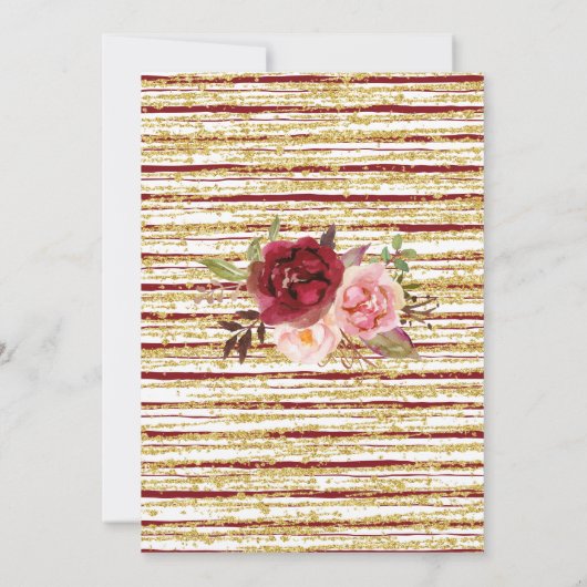 Bubbles Brunch & Blooms Marsala Vrijgezellenfeest Kaart (Achterkant)