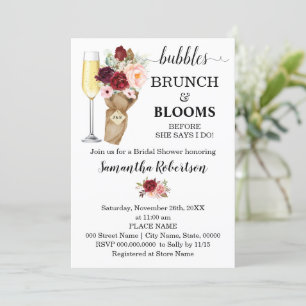 Bubbles Brunch & Blooms Marsala Vrijgezellenfeest  Kaart