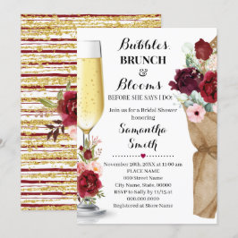Bubbles Brunch & Blooms Marsala Vrijgezellenfeest  Kaart