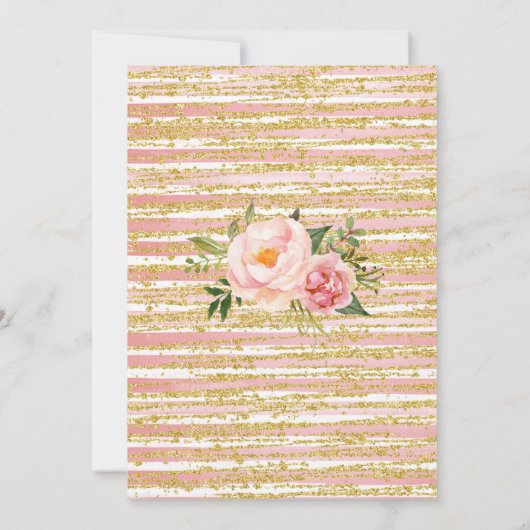 Bubbles Brunch & Blooms Roze Bloemen Verjaardag Kaart (Achterkant)