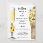 Bubbles Brunch & Blooms Sunflower Vrijgezellenfees Kaart (Voorkant)