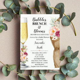 Bubbles Brunch & Blooms voor ik Vrijgezellenfeest Kaart