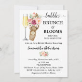 Bubbles Brunch & Blooms Vrijgezellenfeest Roze blo Kaart (Voorkant)