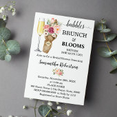 Bubbles Brunch & Blooms Vrijgezellenfeest Roze blo Kaart