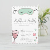 Bubbles & Bubbly vrijgezellenfeest Kaart (Staand voorkant)