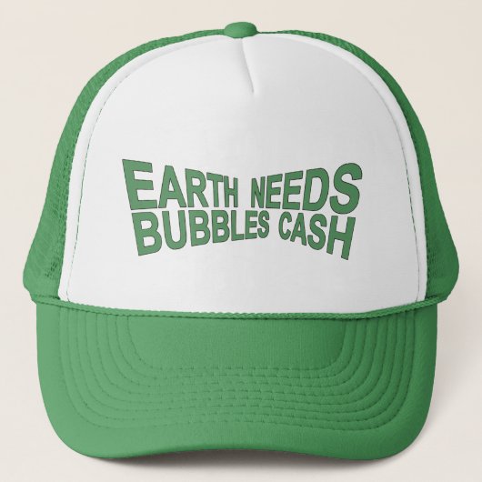 BUBBLES CA$H Trucker Hat $ Green Trucker Pet (Voorkant)