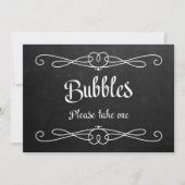 "Bubbles" Chalkboard Wedding Sign Kaart (Voorkant)