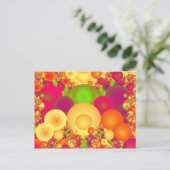 Bubbles Cool Colorful Abstract Fine Fractal Briefkaart (Staand voorkant)