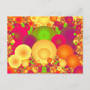 Bubbles Cool Colorful Abstract Fine Fractal Briefkaart