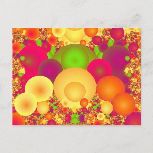 Bubbles Cool Colorful Abstract Fine Fractal Briefkaart (Voorkant)