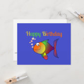 Bubbles de vis, schattig en kleurrijk. kaart (Voorkant / Achterkant in situ)